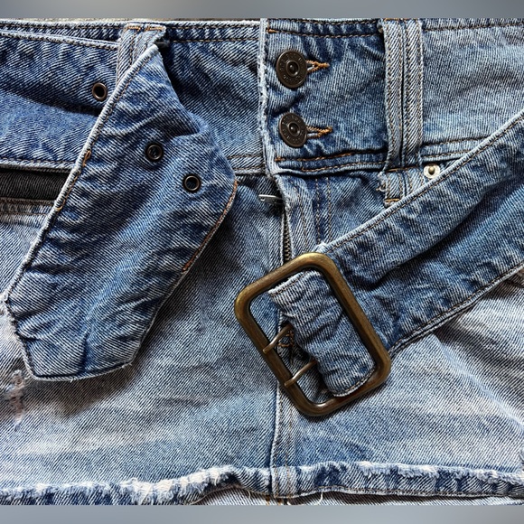 BDG Blue Denim Mini Skirt with Belt - Picture 2 of 3